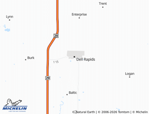 Kaart MICHELIN Dell Rapids - ViaMichelin