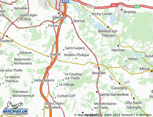 Mappa MICHELIN Hodenc-l'Évêque - ViaMichelin