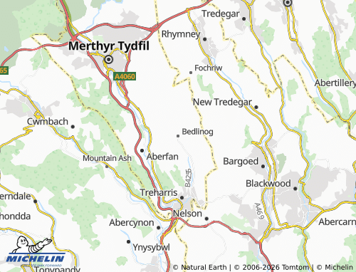 Mappa MICHELIN Bedlinog - ViaMichelin