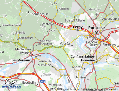 MICHELIN Menucourt map - ViaMichelin