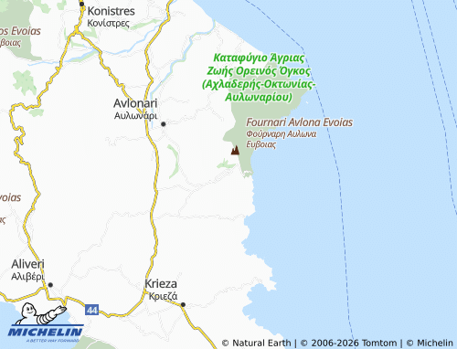 MICHELIN Achladeri map - ViaMichelin