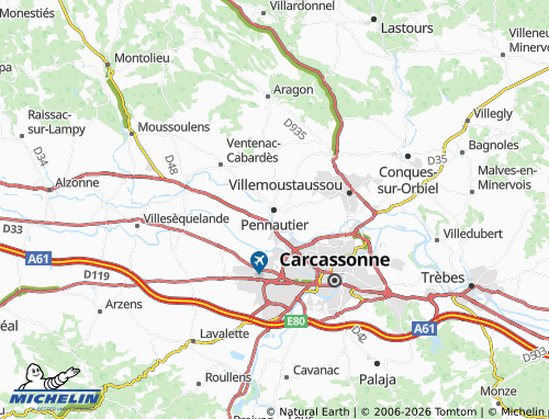 Mappa MICHELIN Pennautier - ViaMichelin