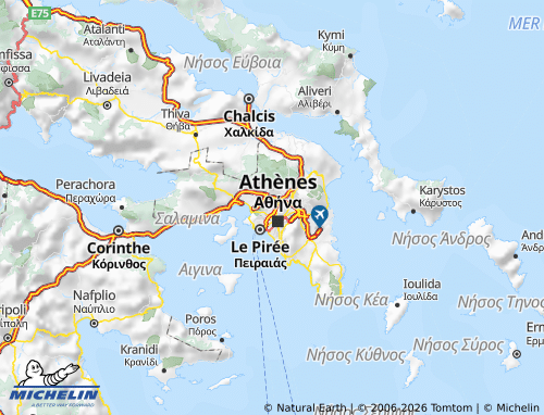 MICHELIN West Athens map - ViaMichelin