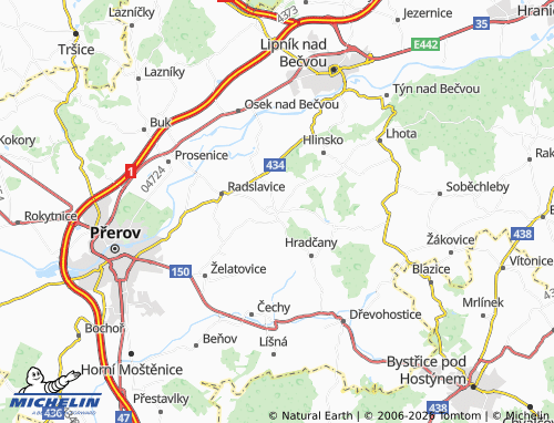 Mappa MICHELIN Pavlovice u Přerova - ViaMichelin
