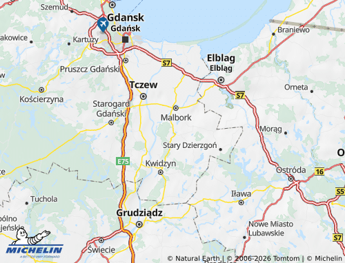 MICHELIN Sztumski map - ViaMichelin