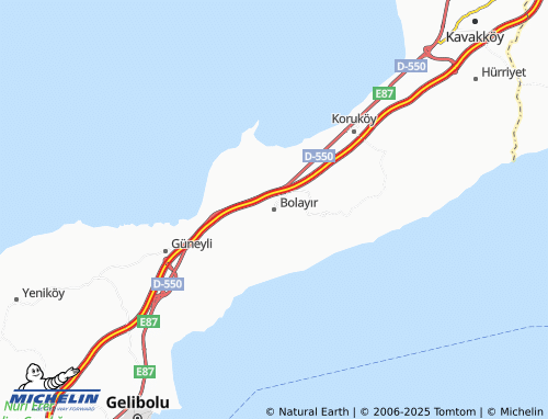 MICHELIN Bolayır map - ViaMichelin