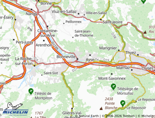 Carte MICHELIN Bonneville - ViaMichelin