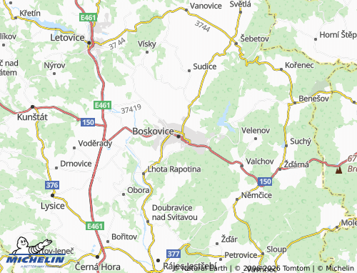 Kaart MICHELIN Boskovice - ViaMichelin