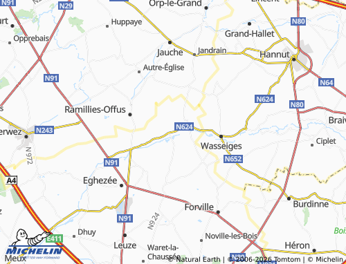 MICHELIN Boneffe map - ViaMichelin