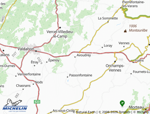 MICHELIN Avoudrey map - ViaMichelin