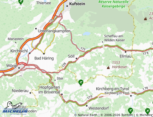 MICHELIN Söll map - ViaMichelin
