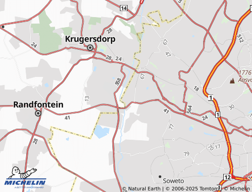 MICHELIN Witpoortjie Extension 12 map - ViaMichelin