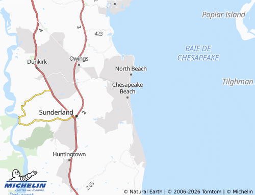 Carte MICHELIN Chesapeake Beach - ViaMichelin