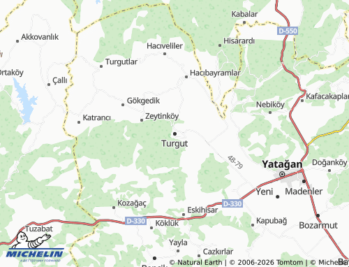 MICHELIN Turgut map - ViaMichelin