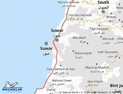 Mapa MICHELIN Burj al-Shamali - ViaMichelin