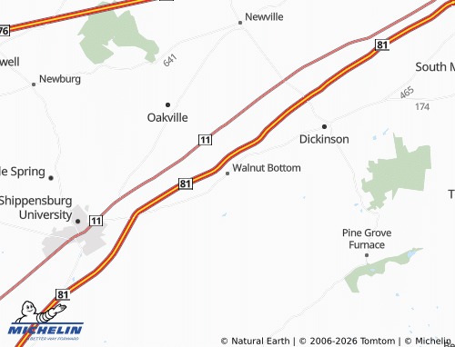 Mappa MICHELIN Walnut Bottom - ViaMichelin