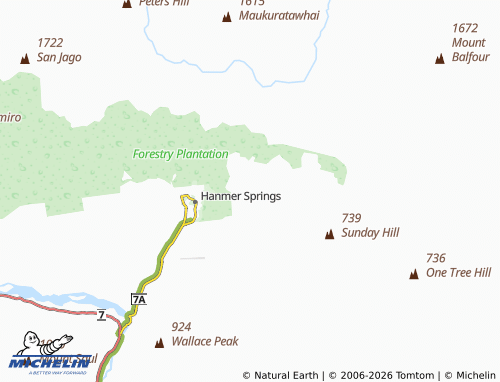 Mapa MICHELIN Hanmer Forest - ViaMichelin