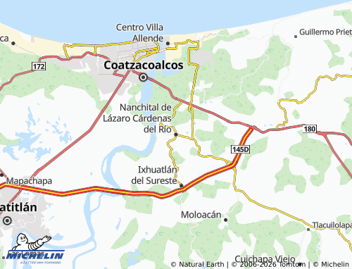 Mapa MICHELIN Nanchital de Lázaro Cárdenas del Río - ViaMichelin