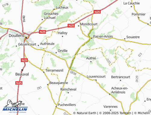 Carte MICHELIN Thièvres (Somme) - ViaMichelin