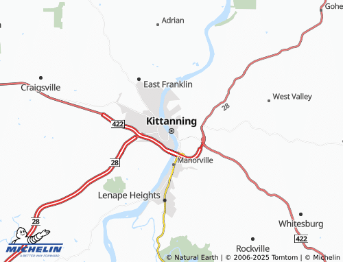 Carte MICHELIN Kittanning - ViaMichelin