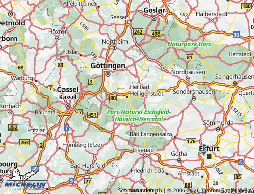 MICHELIN Eichsfeld map - ViaMichelin