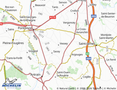 MICHELIN Vessey map - ViaMichelin