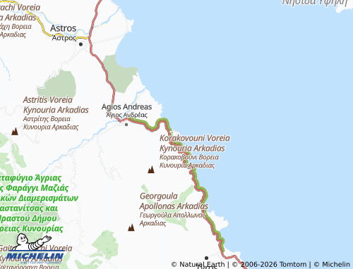 MICHELIN Arkadiko Chorio map - ViaMichelin