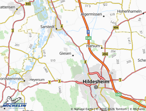 MICHELIN Giesen map - ViaMichelin