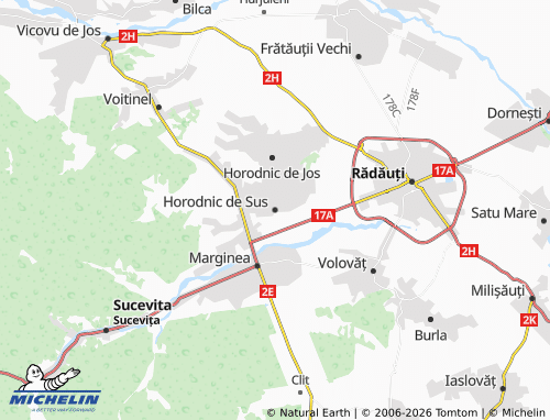Mappa MICHELIN Horodnic de Sus - ViaMichelin