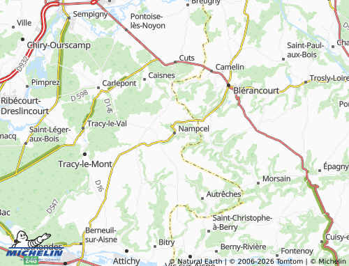 MICHELIN Nampcel map - ViaMichelin