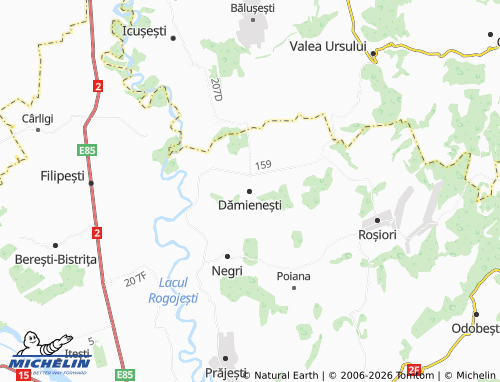 MICHELIN Dămienești map - ViaMichelin