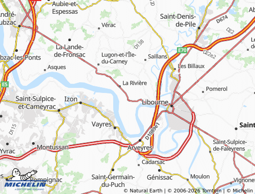 MICHELIN Saint-Michel-de-Fronsac map - ViaMichelin