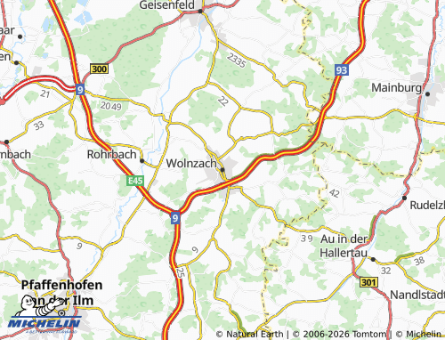 MICHELIN Wolnzach map - ViaMichelin