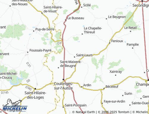 MICHELIN Saint-Laurs map - ViaMichelin