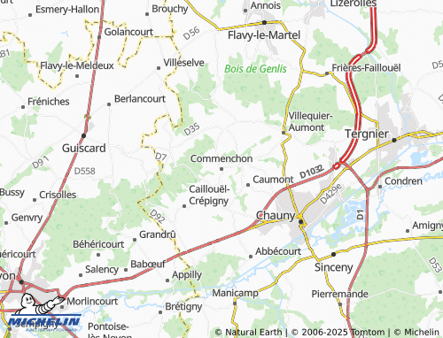 MICHELIN Commenchon map - ViaMichelin