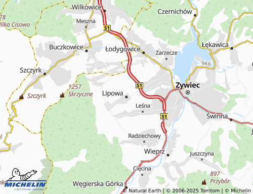 MICHELIN Lipowa map - ViaMichelin