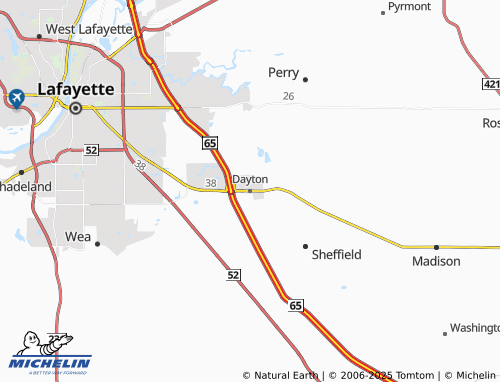 MICHELIN Dayton map - ViaMichelin
