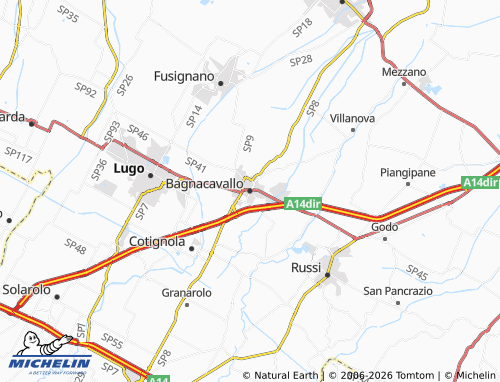 MICHELIN Bagnacavallo map - ViaMichelin