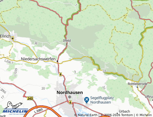 MICHELIN Harzungen map - ViaMichelin