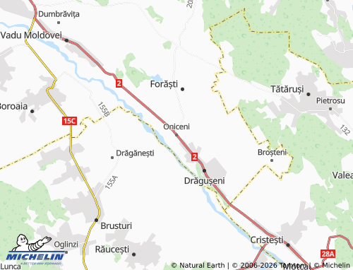 MICHELIN Oniceni map - ViaMichelin