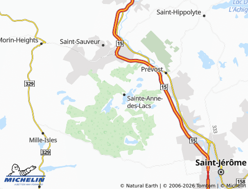 Carte MICHELIN Sainte-Anne-des-Lacs - ViaMichelin