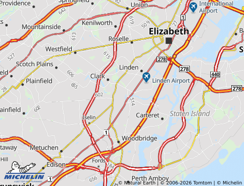 Carte MICHELIN Rahway - ViaMichelin