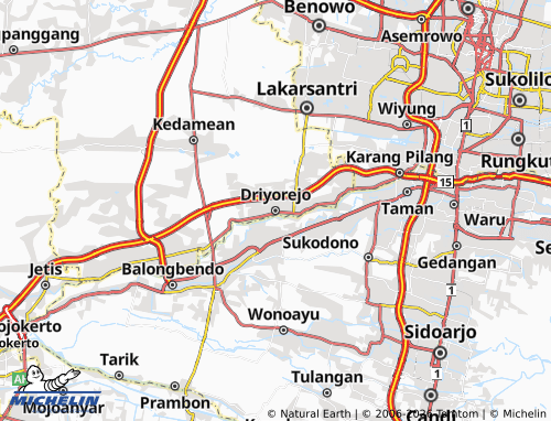 Carte MICHELIN Driyorejo - ViaMichelin
