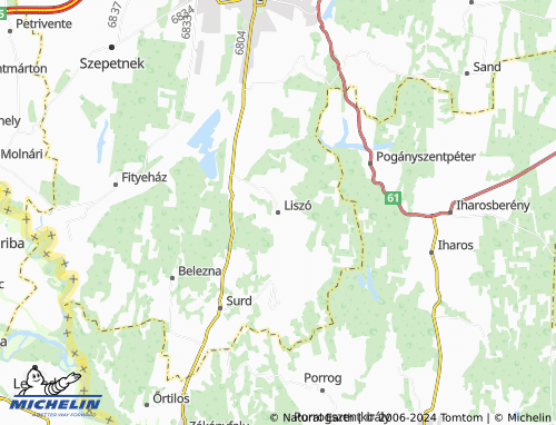 MICHELINLandkarte Liszó ViaMichelin