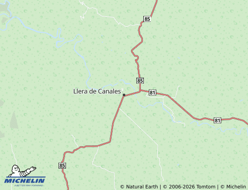 MICHELIN Llera de Canales map - ViaMichelin