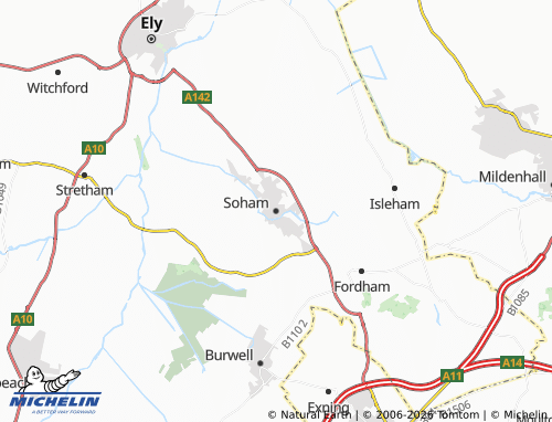 Carte MICHELIN Soham - ViaMichelin