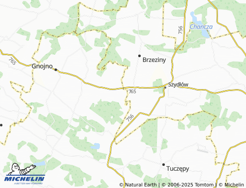 MICHELIN Grabki Małe map - ViaMichelin