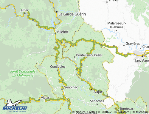 Mappa MICHELIN Ponteils-et-Brésis - ViaMichelin