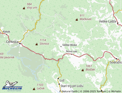 Mappa MICHELIN Velike Bloke - ViaMichelin