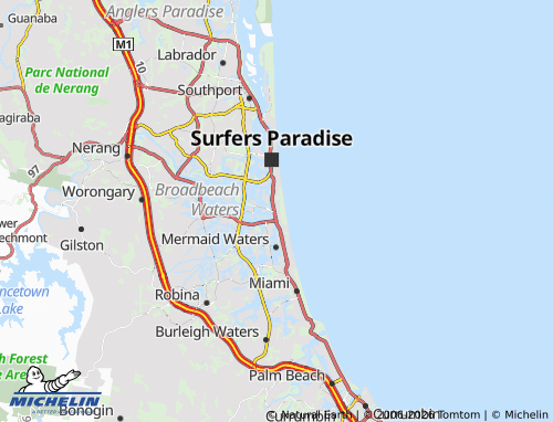MICHELIN Broadbeach map - ViaMichelin